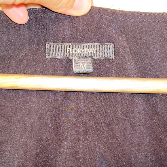 FLORYDAY MultiColor Floral & vines square cap sleeve tea length dress SZ: Medium - Picture 5 of 12